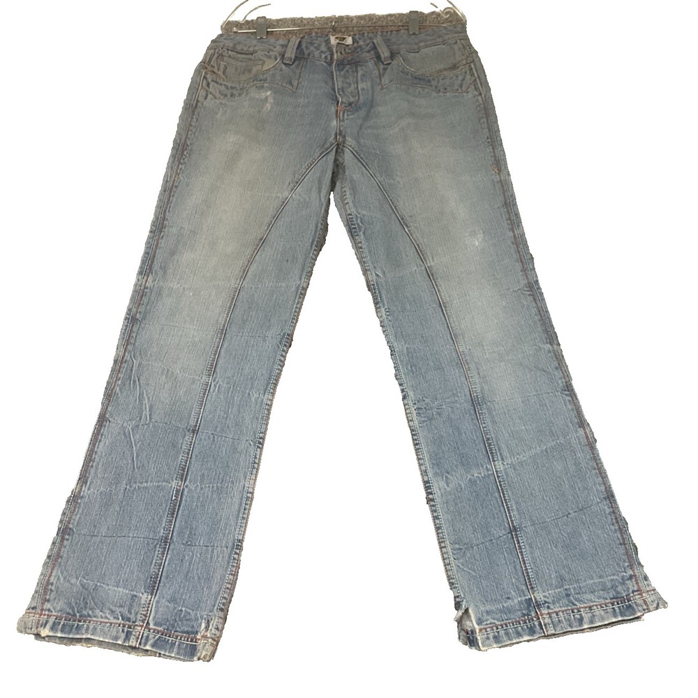 VTG Y2K Antik Denim Women's Sz 28 Heavy Embroidered Flare Western Low Rise Jeans